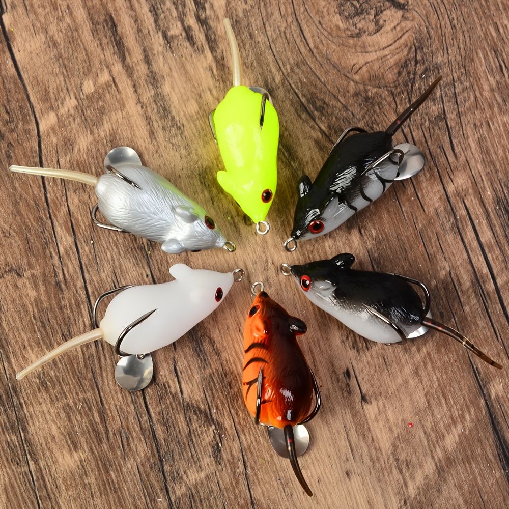 6pcs plastic mice rat tube frog artificial bait for fishing tackle mouse swimbait pike   floating fishing lures topwater
