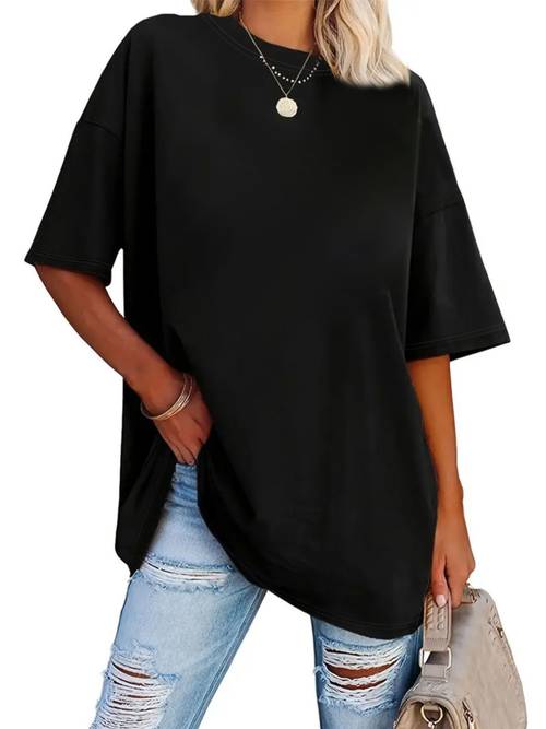a very trendy solid color womens fashion t shirt perfect for spring and summer and versatile and all body types