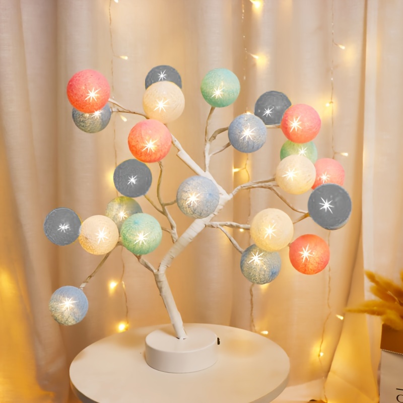 

1pc New Hybrid Cotton Ball String Lights, 4.92 Feet 10 Led Battery Lights, Indoor, Outdoor Lights, Wedding Decoration, Valentine's Day, Christmas, Bedroom, Party Decoration