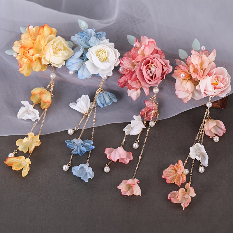 4pcs new chinese style tassel hair clips elegant vintage hair accessories for photo shoots and festive occasions Product details 1
