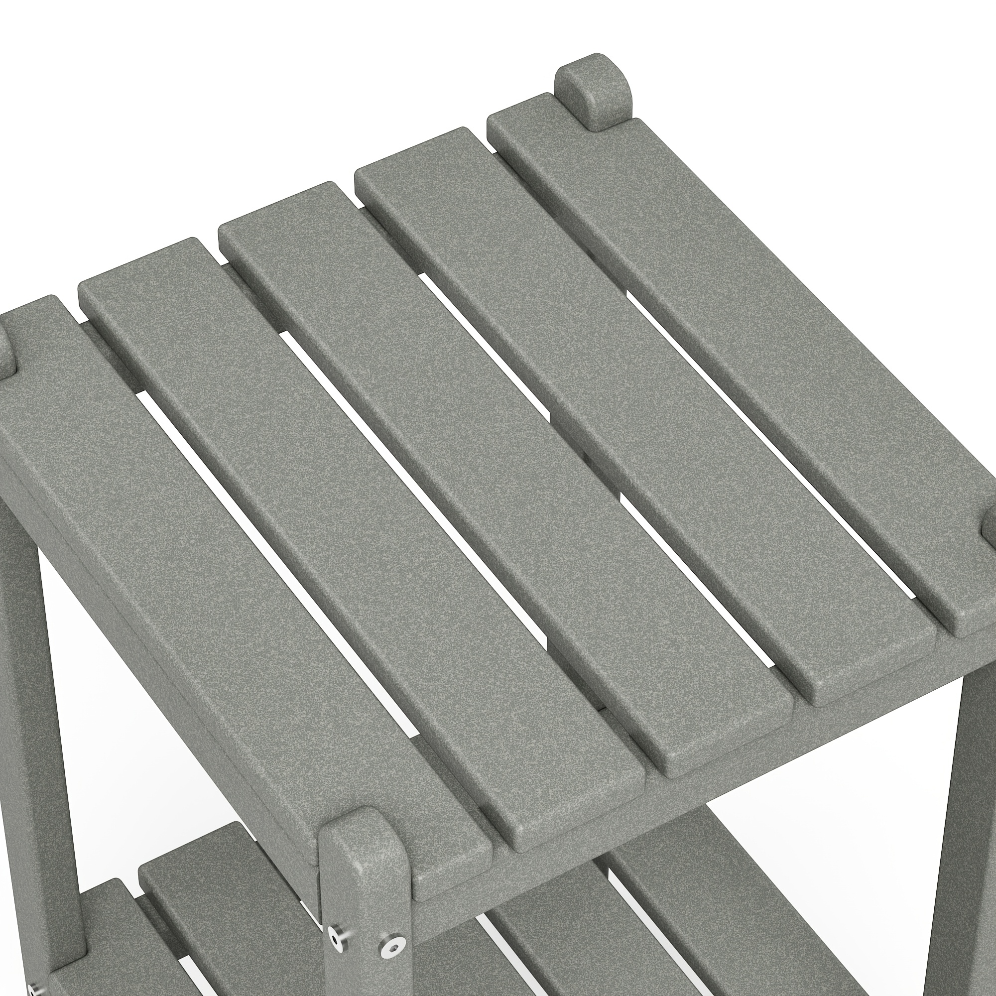 Outdoor HDPE Double-layer High Side Table, Leisure Side Table with Double-Layer Storage Design, Multifunctional Small Coffee Table, for Courtyard, Pool, Terrace And Balcony, Gray
