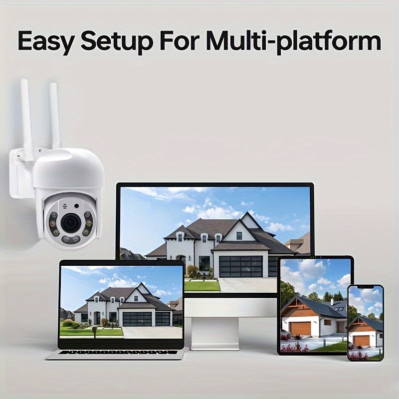 1pc outdoor wifi security waterproof camera pan tilt automatic tracking audio cctv monitoring 360 ip camera day and night   ai humanoid motion detection two way voice intercom 2 4ghz   camera details 8