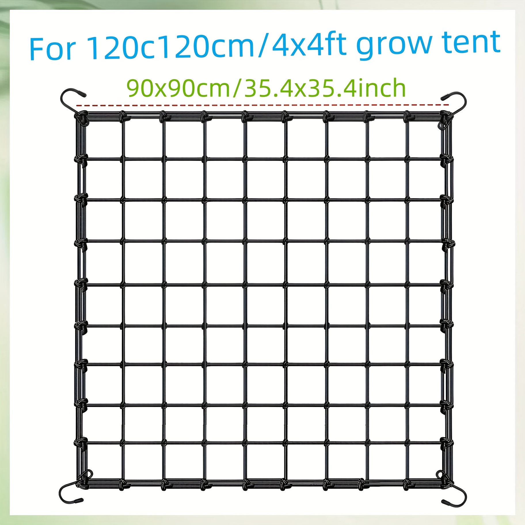 Vielfältige Größen Wachstumszelt Elastisches Rankgitternetz, Elastische Pflanzenstütznetz, Elastisches Scrog-Netz mit Stahlhaken, Flexibles Hydroponik-Unterstützungsnetz für Zelte, Gartenbau und Landwirtschaft