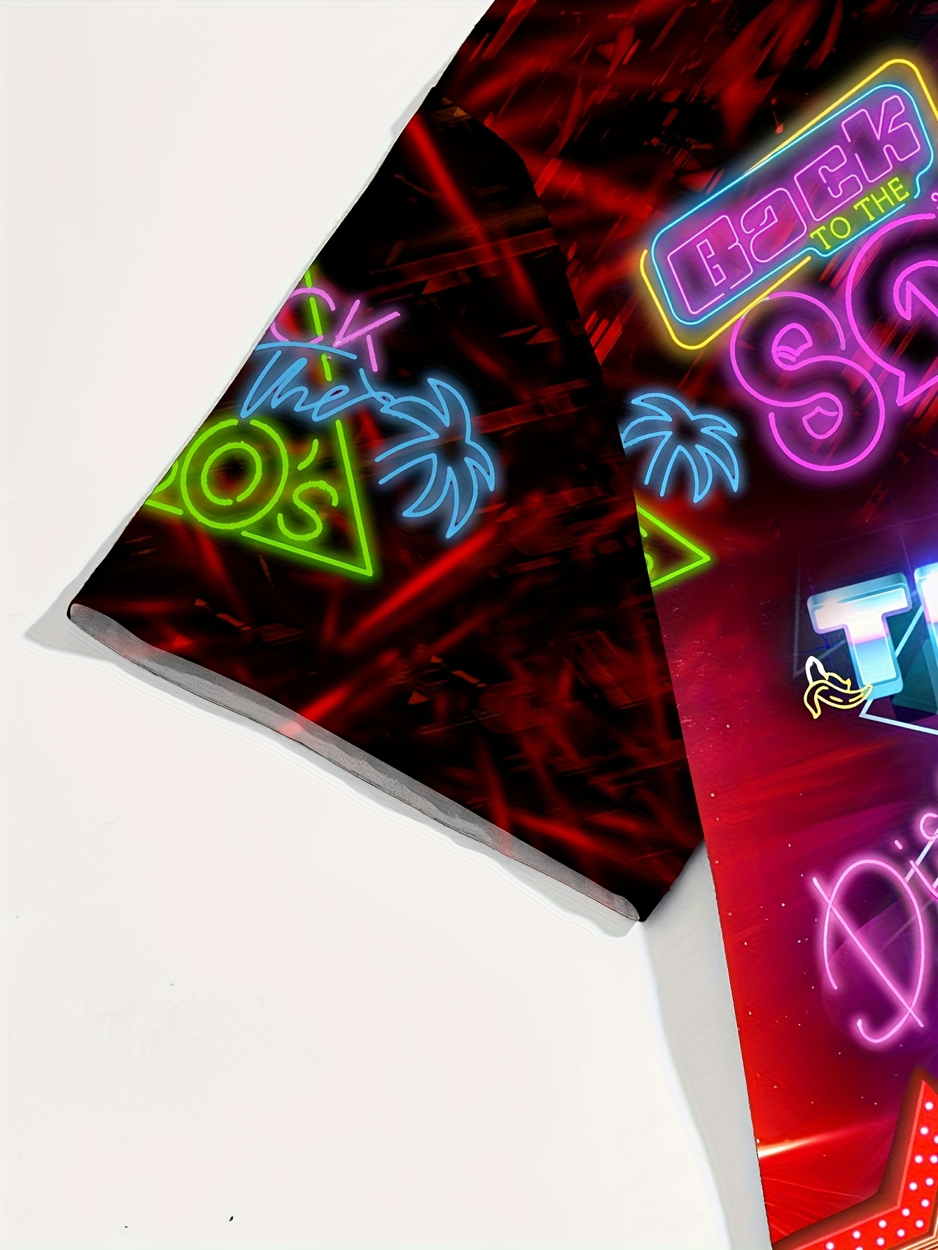 mens retro 80s neon hawaiian streetwear shirt short sleeve Temu