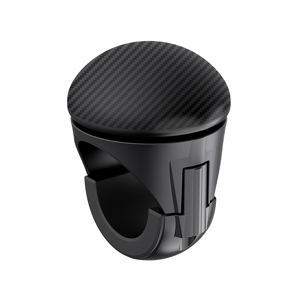TEMU Carbon Fiber-patterned Round Steering Wheel Knob, Effortless Rotation, Compatible With Most Car Models, Allows -handed Steering Control, Making