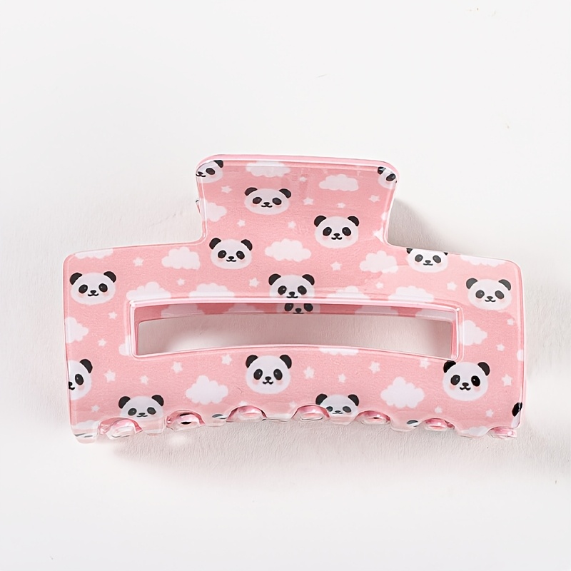 TEMU Print Hair Claw - Large Rectangular Acrylic Clip For Women, Cute &