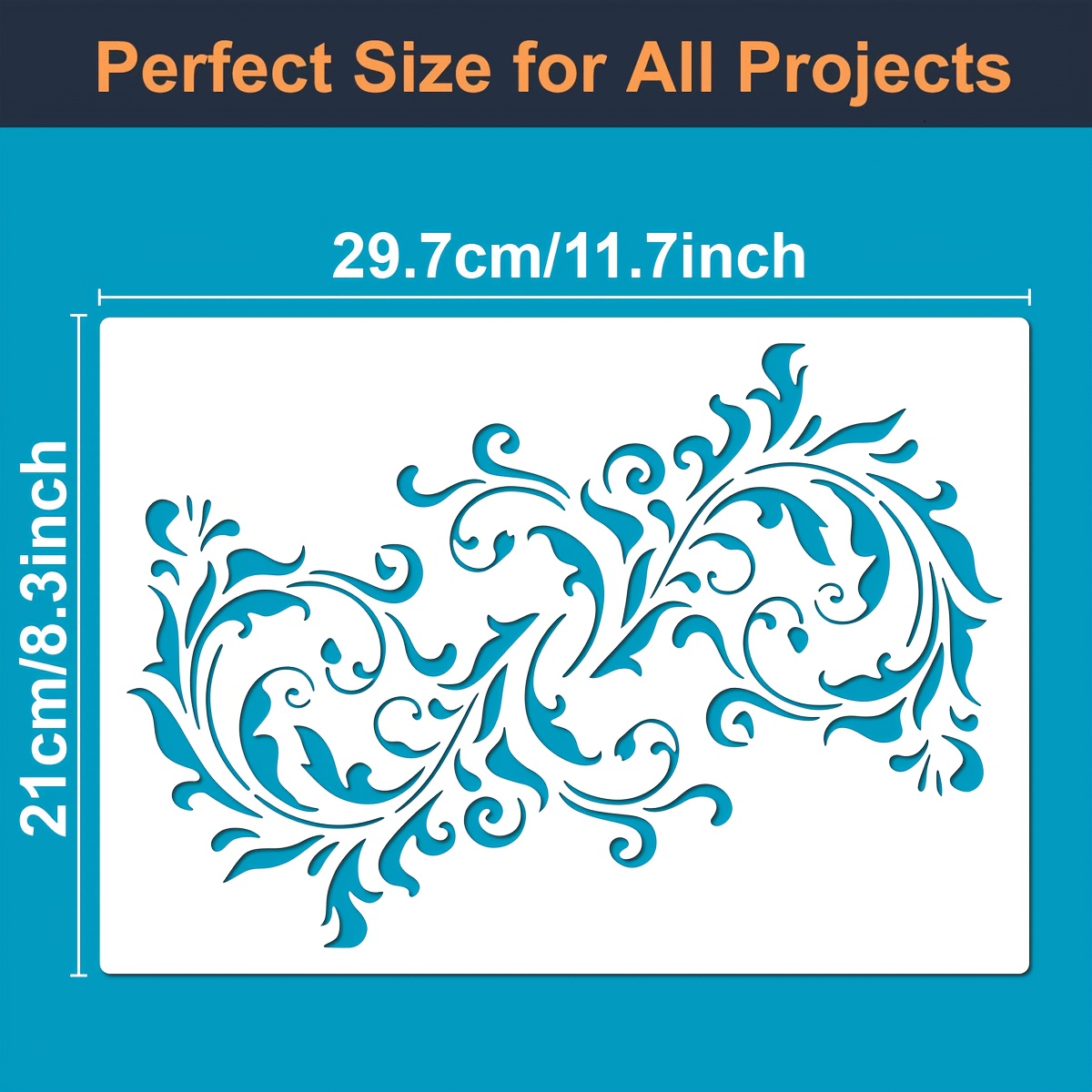 TEMU 1pc Gabarit de meuble à motif rotatif artisanal - Gabarit polyvalent pour peindre sur tissu, toile, bois et meubles, matériau plastique durable