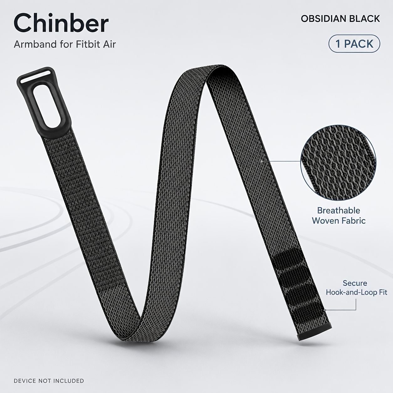 TEMU 1 Pack Chinber Arm Band/ankle Band Nylon Strap Compatible With Google For Fitbit Air Band, Adjustable Performance Loop Band For Fitbit Air,