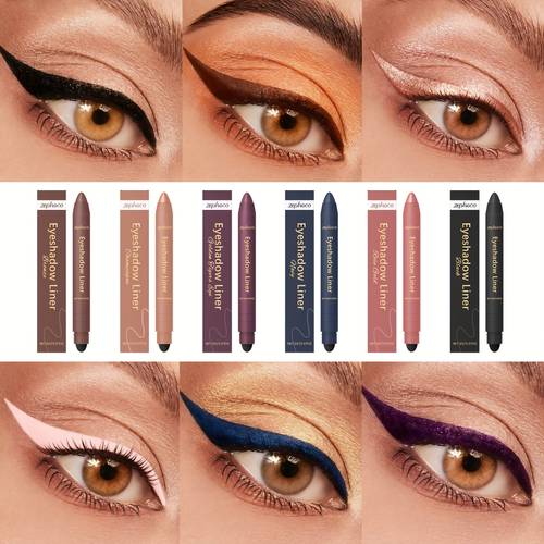 dual tip eyeliner pen quick dry smudge proof waterproof gel 2 in 1 fine tip for eyebrow eyeliner long eye bronze rose navy ideal for sensitive