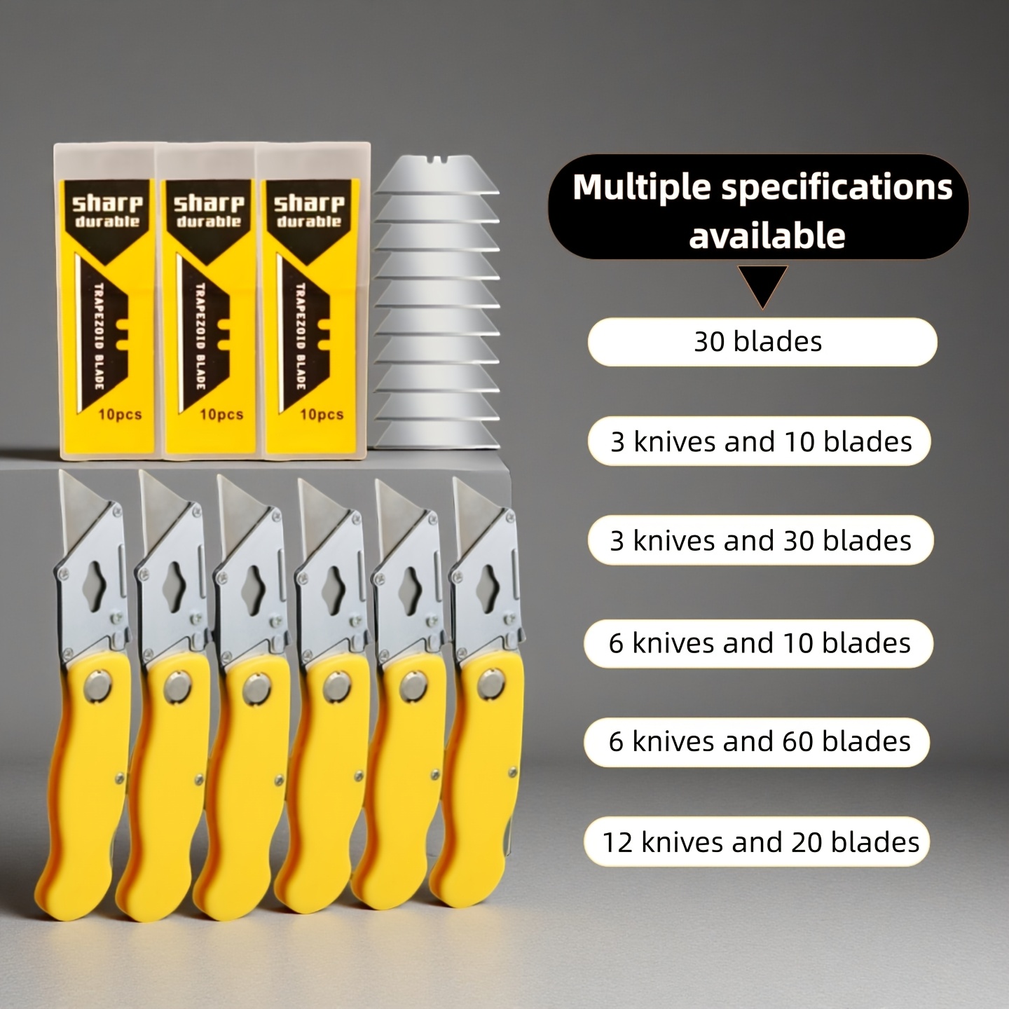 3 6 12 light folding utility knife and blade set paper cutter box cutter pencil knife mini knife rope paring knife universal trapezoidal utility blade suitable for   school use