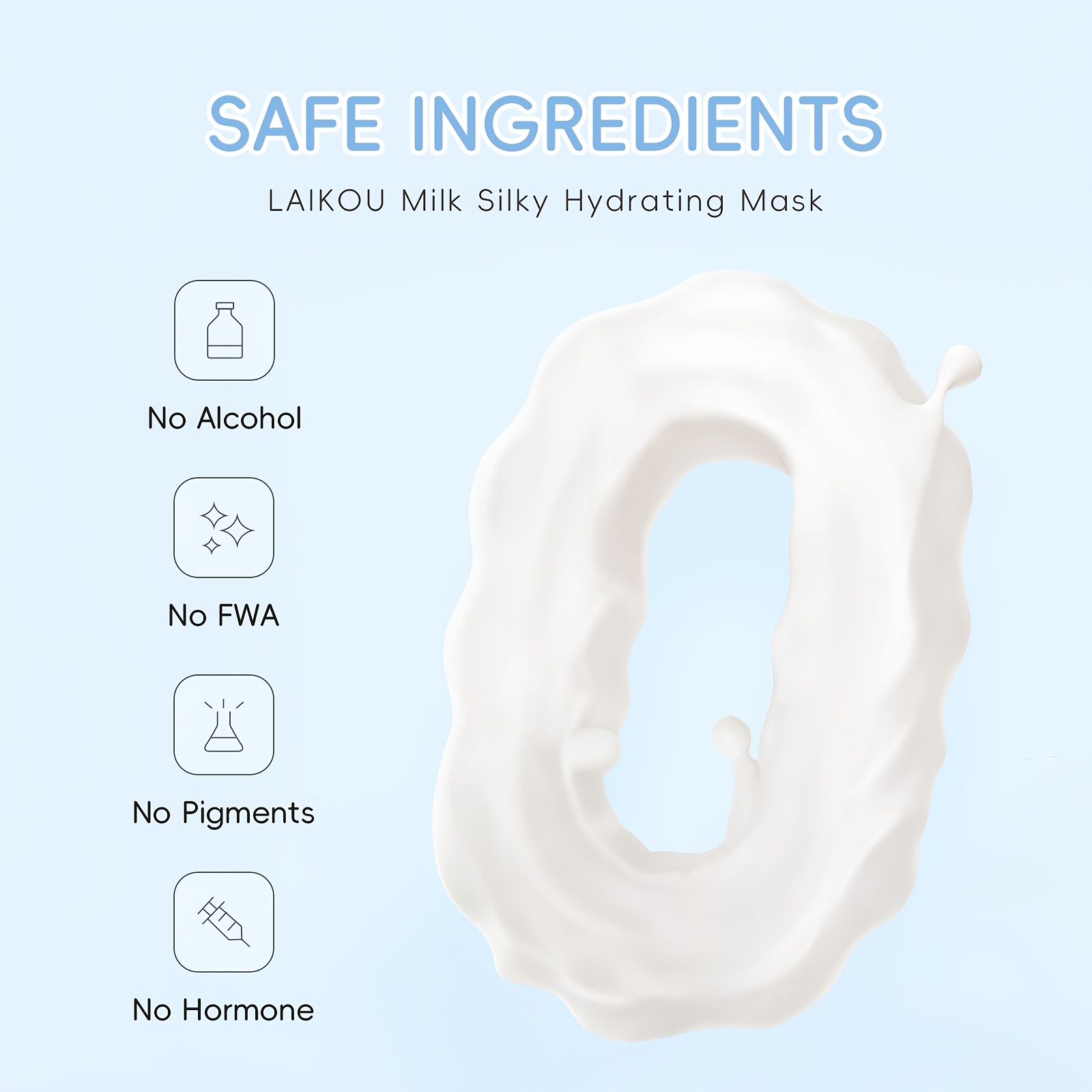 40pcs LAIKOU Milk Hydration Face Mask for All Skin Types