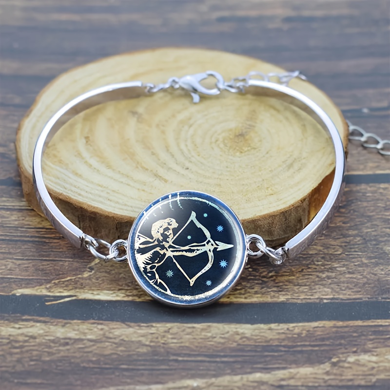 4pcs Sagittarius Emblem Jewellery Set, Necklace, Bracelet, Earrings