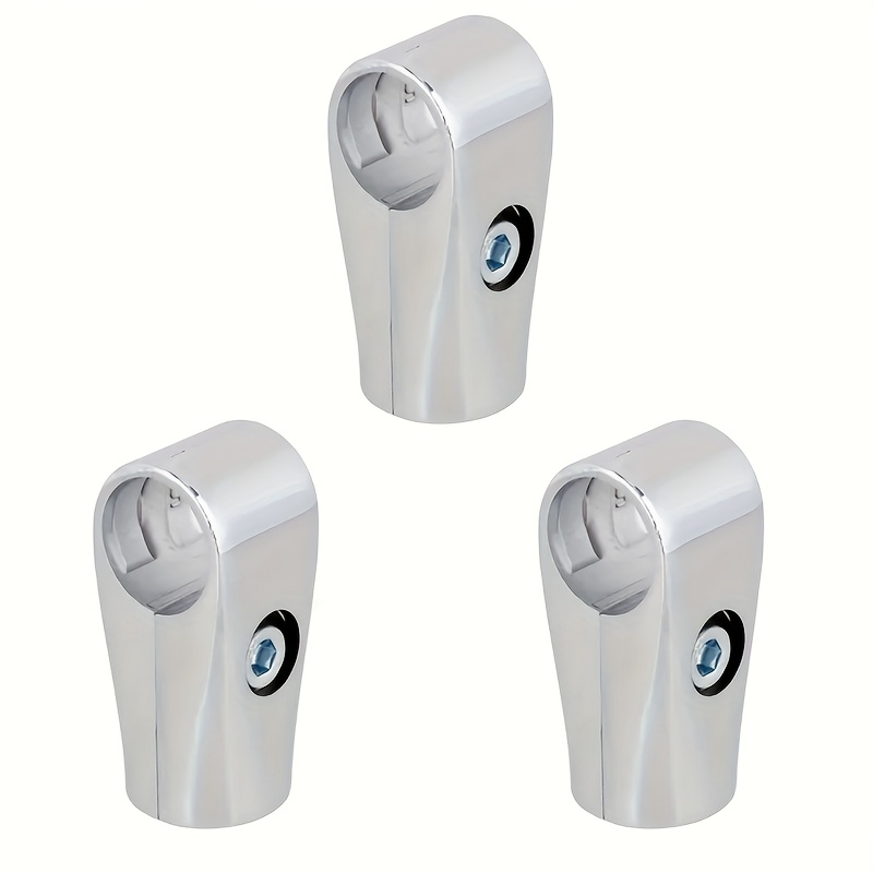 3pcs Round Pipe Connector, Silvery Aluminum Alloy T Pipe Clamp Connector, Round Pipe Joint, 25mm