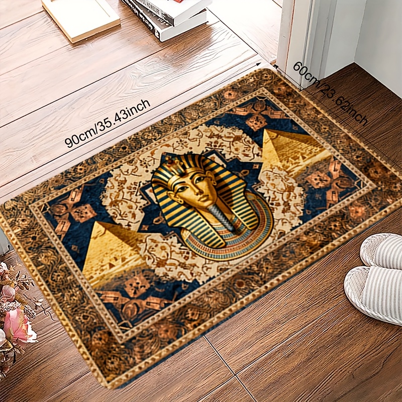 TEMU 1pc Door Mat Egyptian Sphinx Decorative Carpet Suitable For Living Rooms, Bedrooms And Bathrooms, Machine Washed, Is Anti-slip And