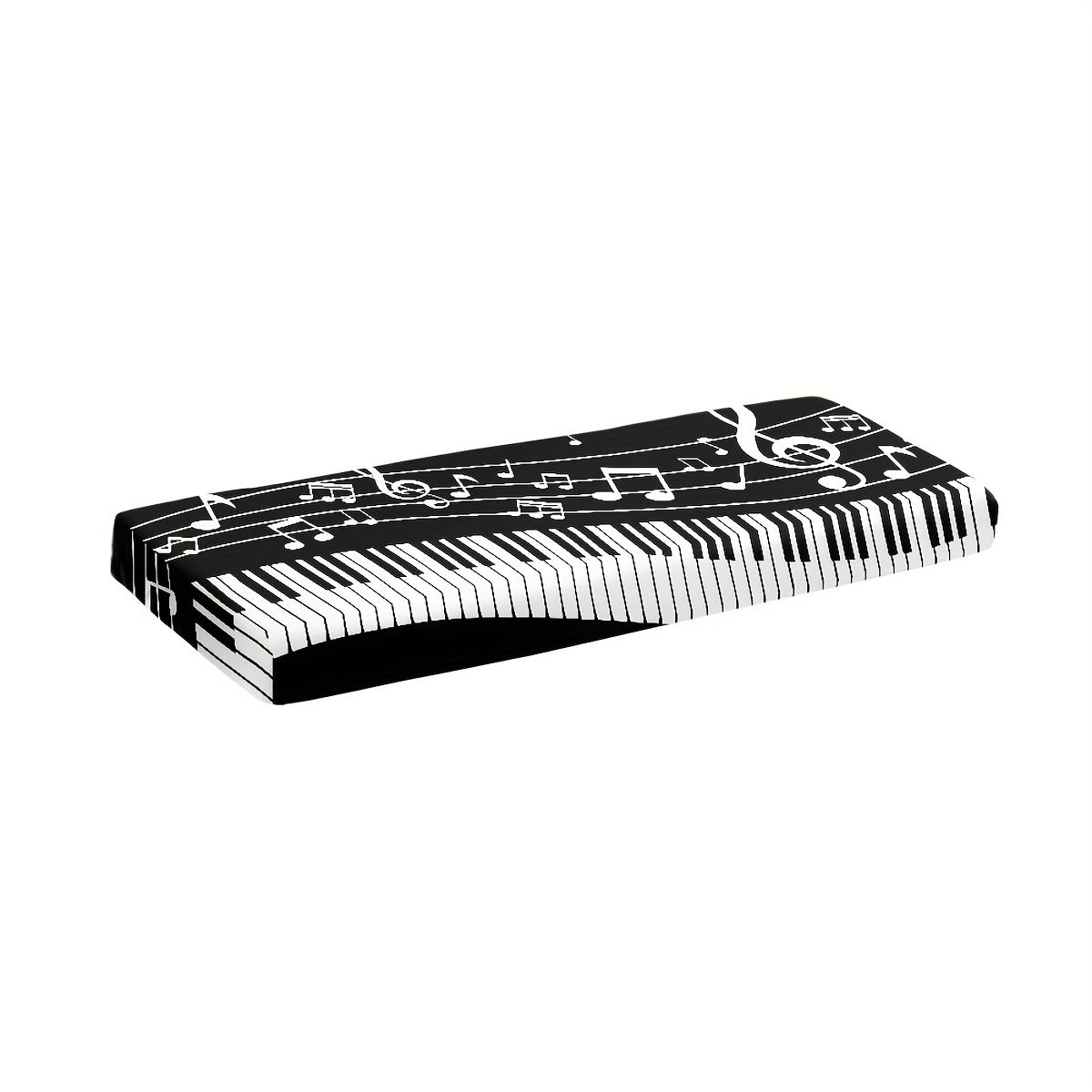 TEMU 61/88 Key Piano Keyboard Cover With Musical Note Print - Stretchable Dustproof Protective Cover, Machine Washable, Full Coverage For Digital -