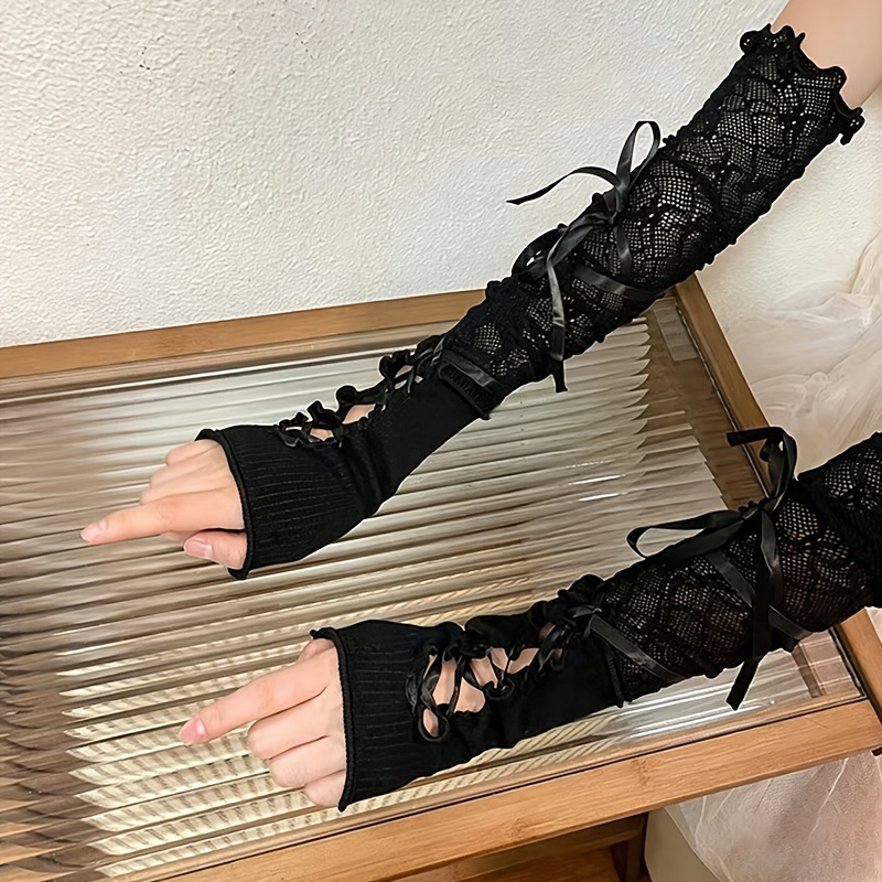 TEMU 2024 New Lolita Gloves Ballet Lace Sleeves Women's Ultra Thin Summer Sunscreen Spicy Women's Gloves