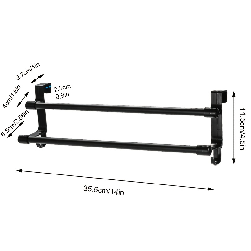 TEMU Double-layer Over-the-door Towel Rack For Kitchen Cabinets, No Drilling Required - . This Cabinet Door-mounted Organizer Is Perfect For Storing