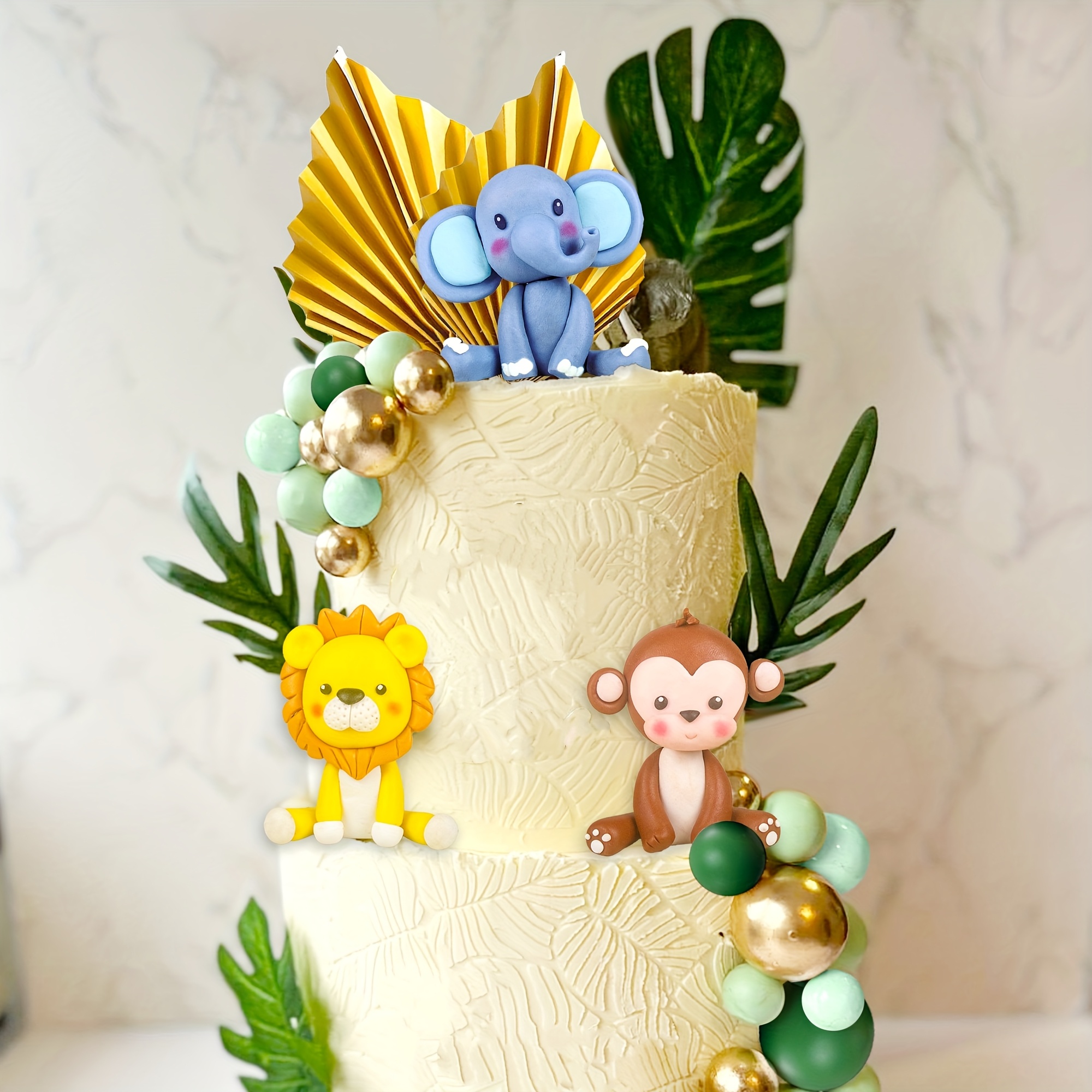 Boland 50216 - taartdecoratie safari, dieren, taart, cadeau, verjaardag, kinderdag, olifant, zebra, giraf, leeuw