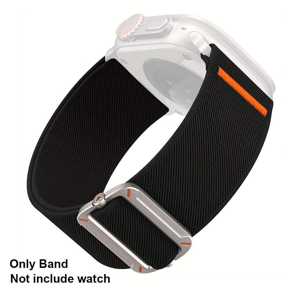 Image of Elastic Sport Bands Compatible For Watch Ultra 2 Band/ 49mm, Stretchy Nylon Solo Loop Wide Replacement Strap For Iwatch Series 10/9/8/7/6/5/4/se 44mm/45mm/46mm/49mm