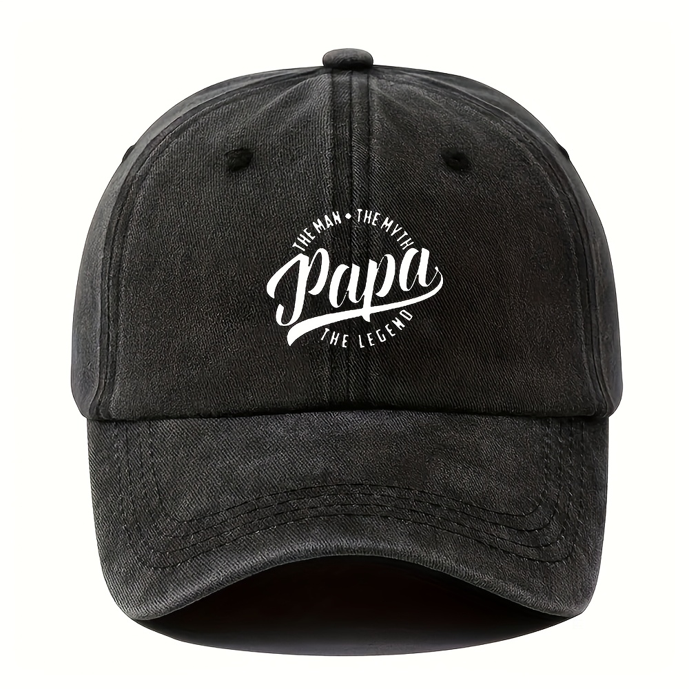 TEMU Fabric.papa Vintage Baseball For Dad - Retro Hat With "the For Man - Papa The Legend" Text, Green Father&;s Day Gift, Casual Outdoor & Everyday