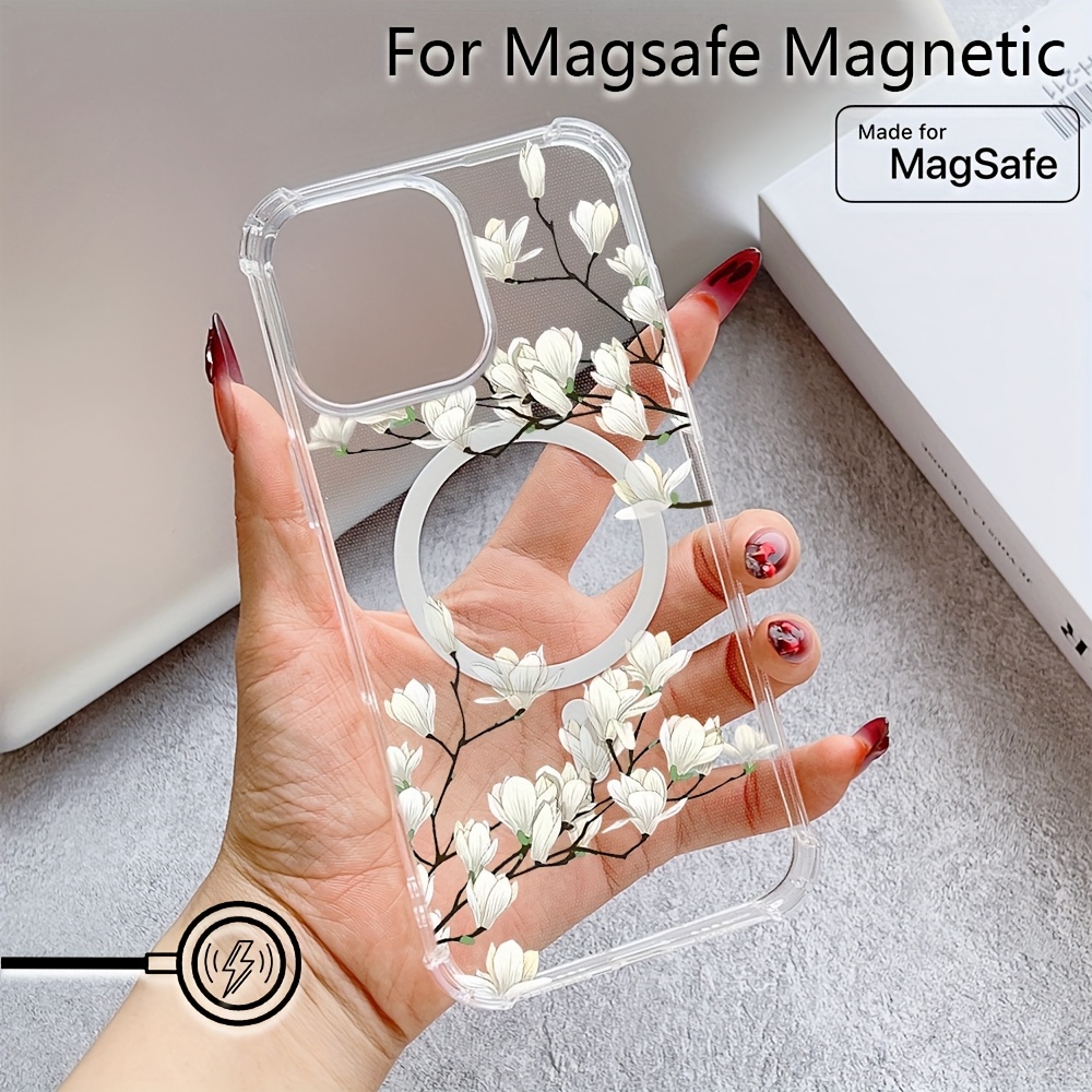 E-shop Handyhülle: Weiße Kunst-Jade-Orchidee Handyhülle für iPhone 16 15 14 13 12 11 Pro Max XR XS X 7 8 Plus, Vier-Ecken-Fallschutz Transparente