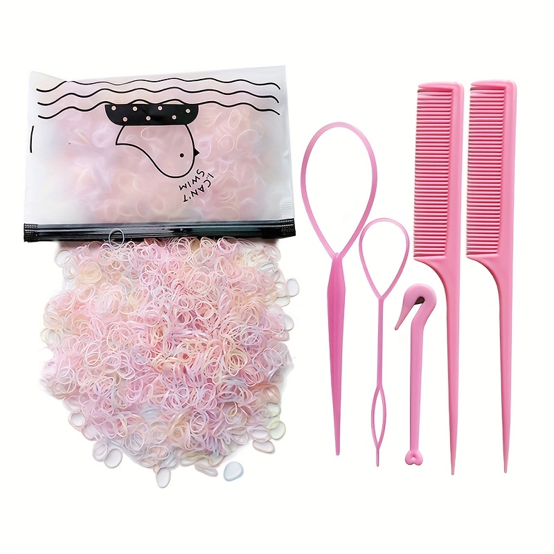 E-shop 1605-teiliges Haargummis- und Zubehör-Set in verschiedenen Farben | Ideal für Reisen, Partys, Schule, mit Kamm und Zopf-Styling-Tools,