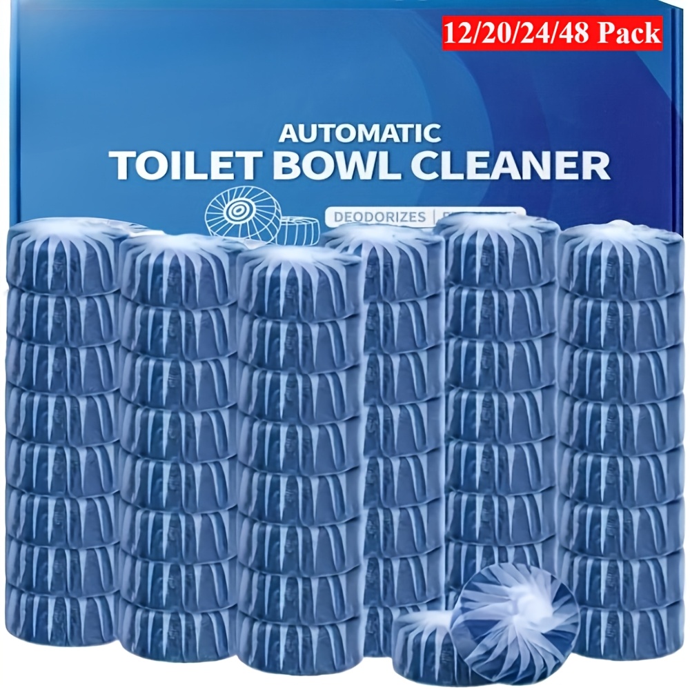 12 20 24 48 pack automatic toilet bowl cleaner tablets low   scent ideal for plastic     rv use powerful stain removal long lasting deodorizing toilet cleaner