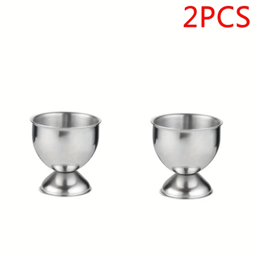 TEMU 2/5/8pcs European Stainless Steel Egg Cup And Stand, Exquisite Kitchen Tool - Suitable For Making Easter Season Gifts, Egg Tray For Hard Boiled