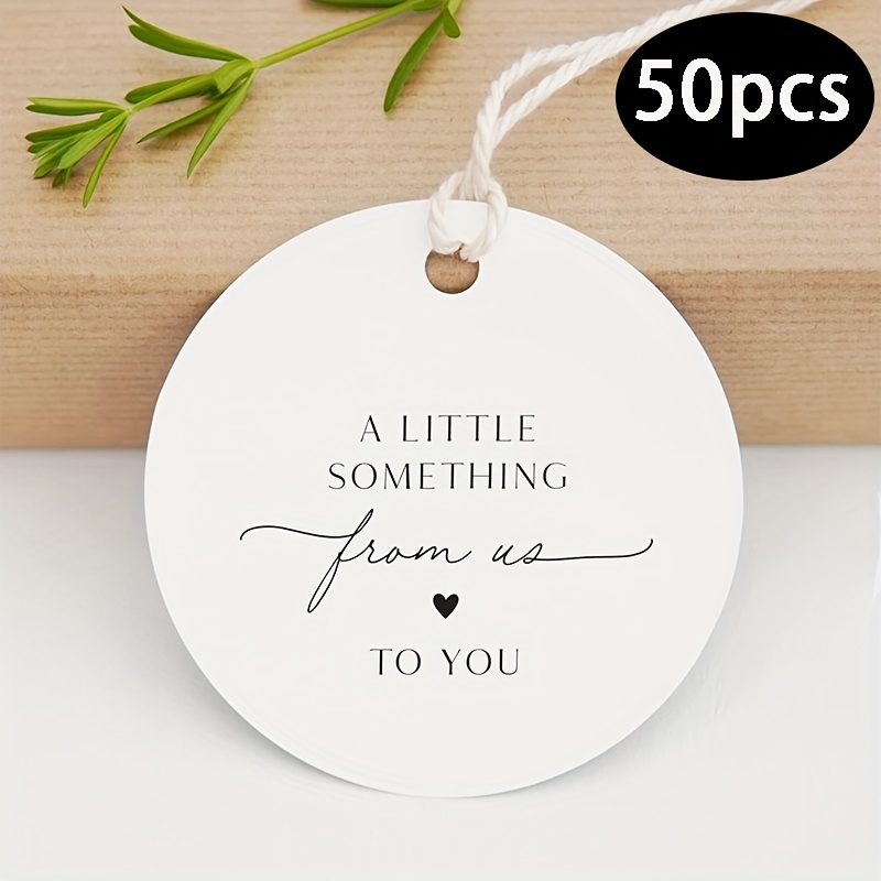 

50pcs Thank You Gift Tags, 2.5 Inch Round Labels With , Wedding, Party, Event Favors, Appreciation Card Holder With Hanging Rope