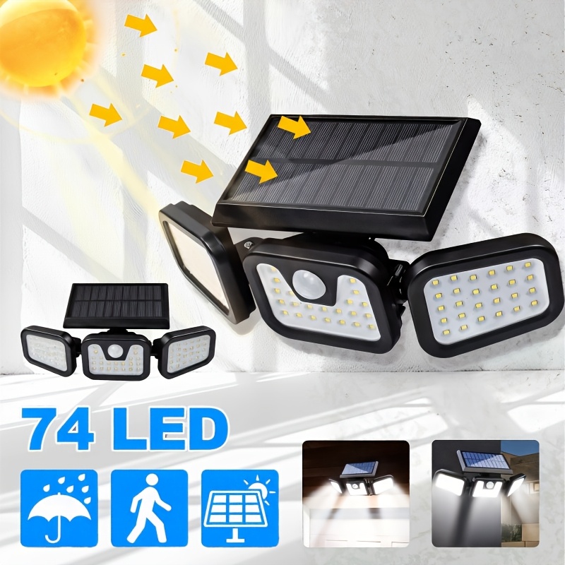 

2 Pcs Led Collapsible Motion Sensor Solar Light 6500k 800lm 3-light 270° Lighting For Commercial Lighting Patio Lighting