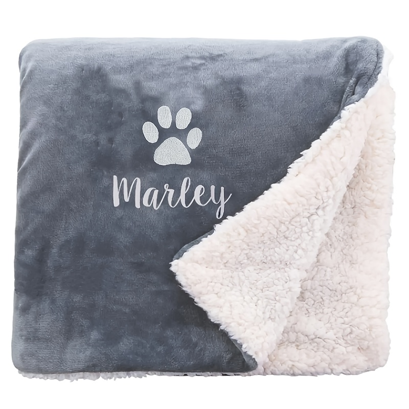 Dog Blanket - Cat Blanket- Personalised Dog Blanket - Puppy Blanket - Paw Print Blanket - Super Soft Pet Blanket - Embroidered Blanket