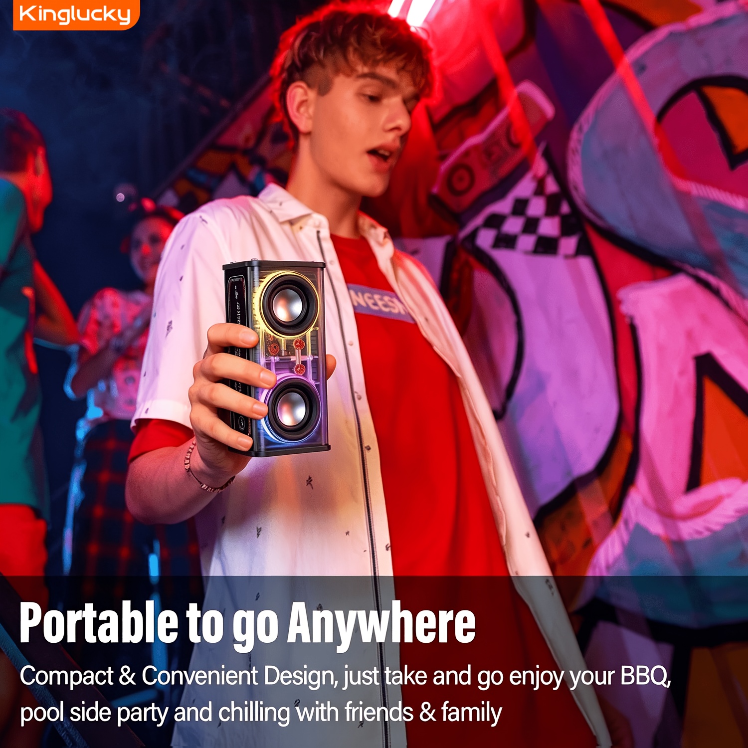 Kinglucky Portable Wireless Speaker, Wireless Heavy Bass Speaker... product image 5