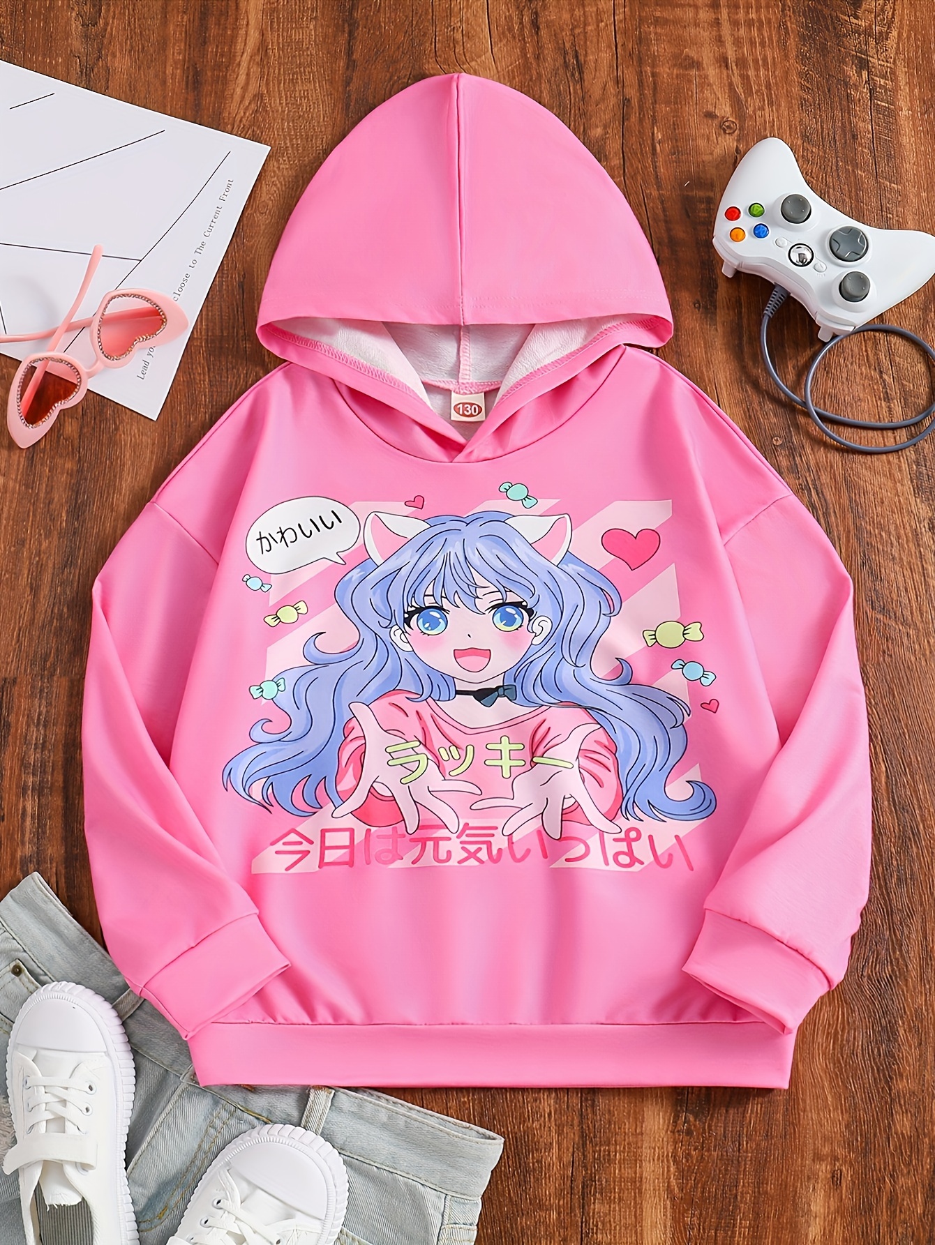 Cute Hoodies For Teen Girls Womens Japanese Kawaii Style Cats Print Pocket  Long Sleeve Thin Hoodie Tops : : Clothing, Shoes & Accessories