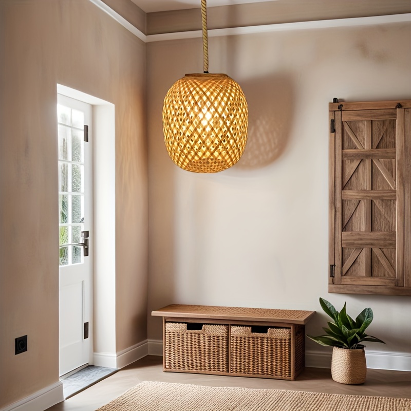 Handgefertigter Lampenschirm – Orange Mit Weißem Geometrischem Muster, In Verschiedenen Größen (15–40 Cm Ø), Für Tisch- & Deckenlampen