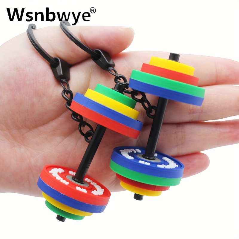 

Wsnbwye Keychain - Unisex Dumbbell Keyring, Pvc , Non-plated, Pu Coated, Non-braided, Accessory, For Gifting