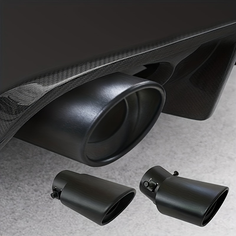 

Automotive Rear Exhaust Pipe, Rear Tip, Stainless Steel Black Exhaust Pipe, Rear Throat Liner Modification Accessory 6.3cm