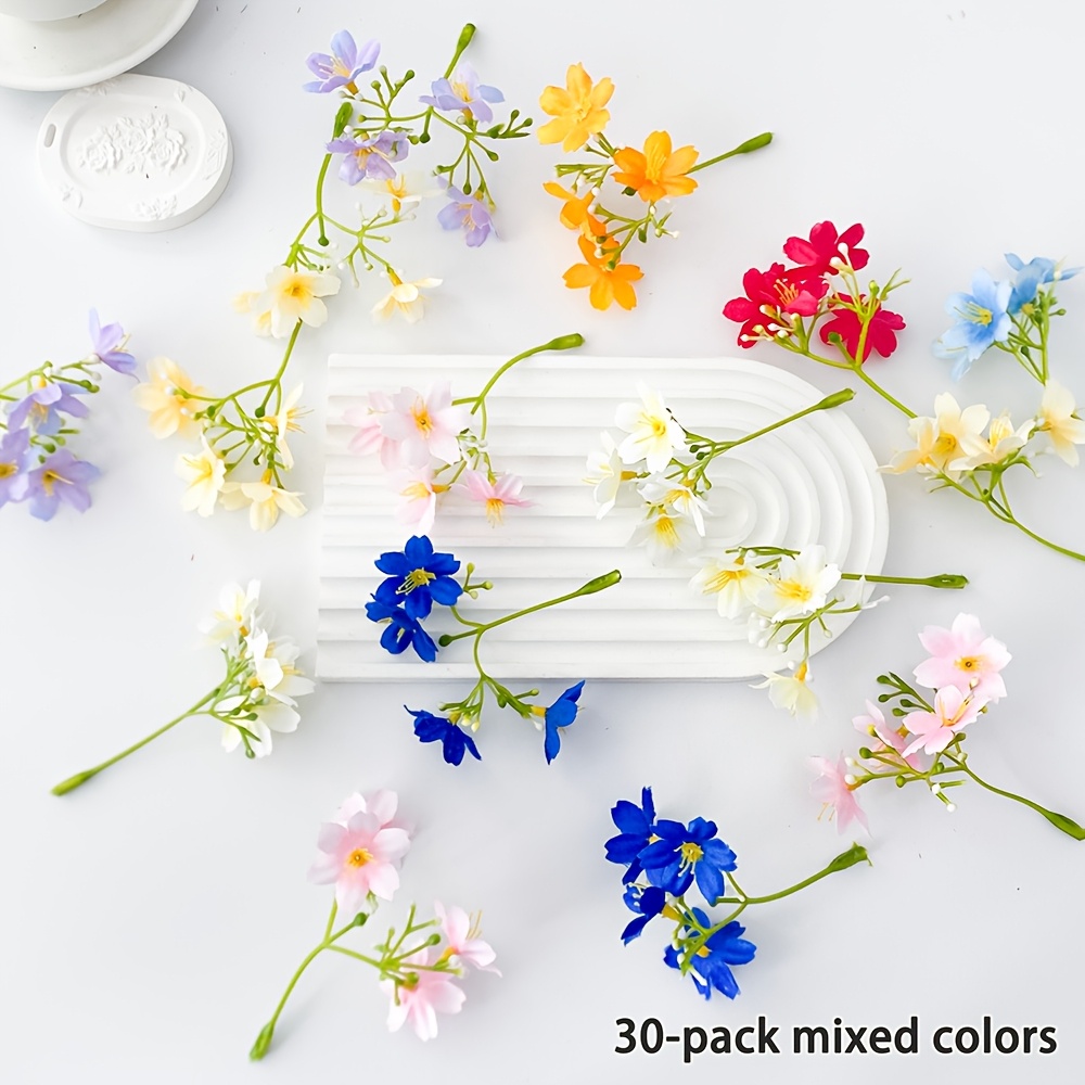 TEMU Ensemble de 30 têtes de fleurs de lilas synthétiques de différentes couleurs, parfait pour les , les décorations de mariage et les arrangements