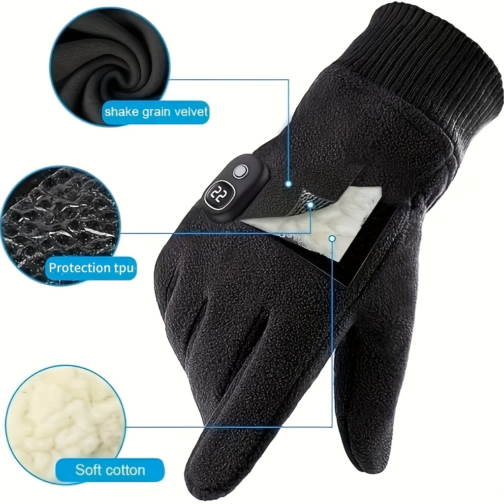 thickened work gloves electrically heated gloves built in battery heating to   adjustable temperature washable hand protection safety work gloves for industrial construction carpentry winter promotions winter clearance Product details 2