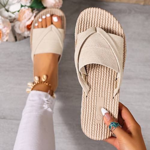 new womens solid color cross strap sandals lightweight and comfortable eva sole suitable for home and outdoor wear a stylish outing women shoes