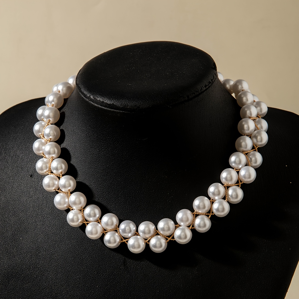 Image of 1pc Easy And Elegant Artificial Pearl Hand-woven Necklace Clavicle Chain Suitable For Women's Prom Party Gathering Gift For