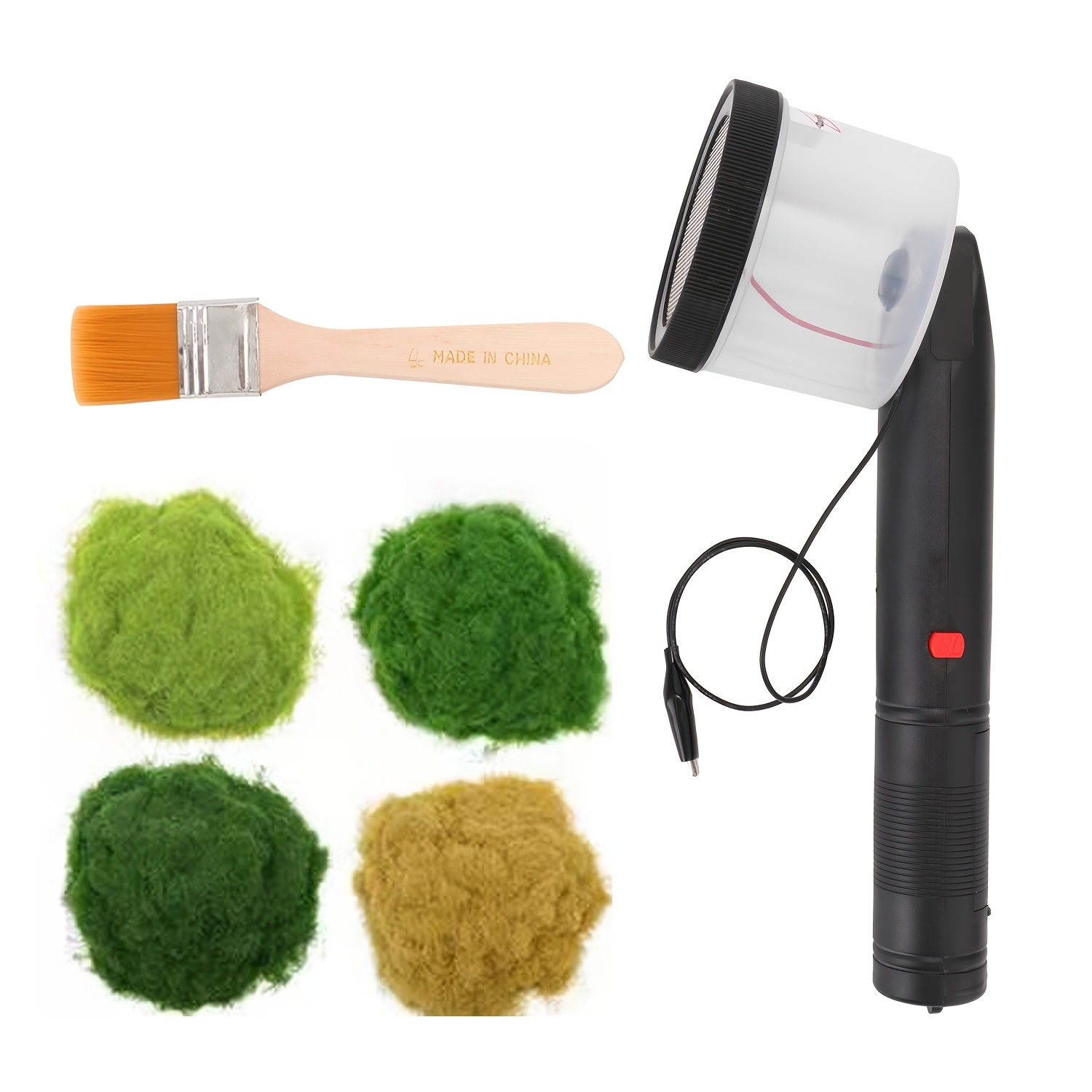 TEMU Mini applicateur de flocage d'herbe avec 4 couleurs et poignée antidérapante - ABS, convient pour le de DIY, les de table, les tables de sable,