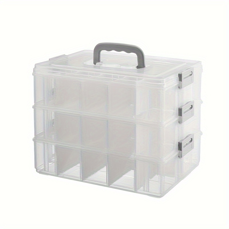 Storage Box Plastic Craft Organizer Hard Plastic Compartment Slot  Adjustable