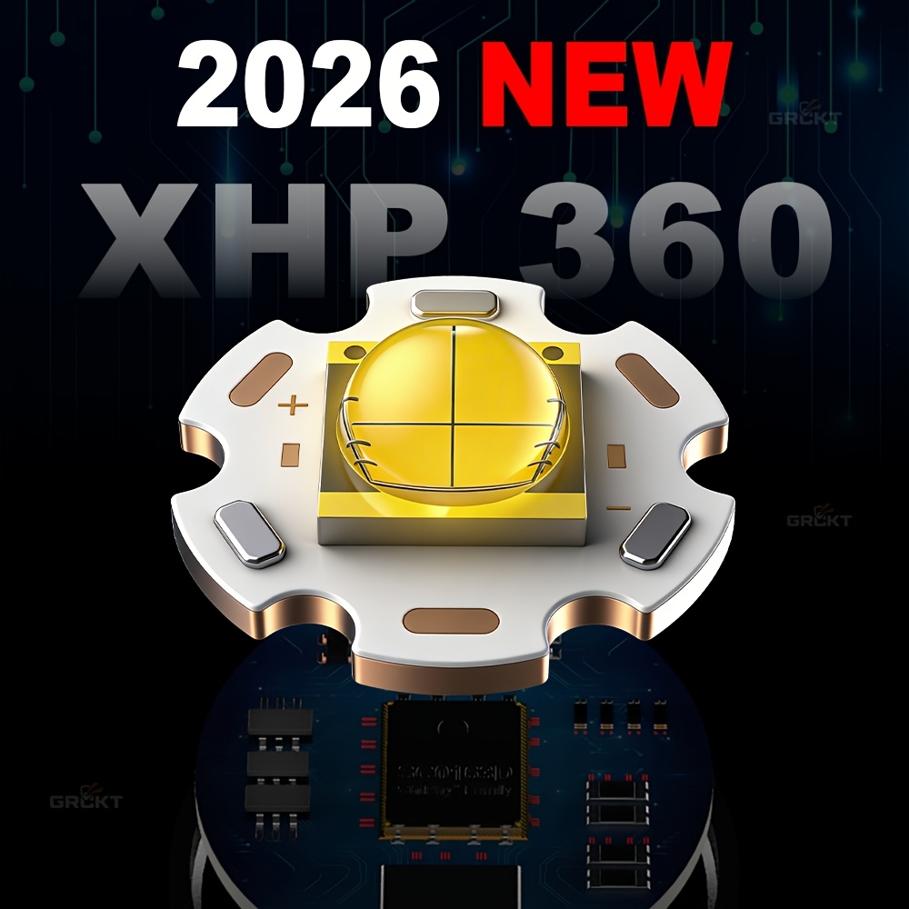 XHP360 High-Power Flashlight with Multi-Color Ambient Side Light