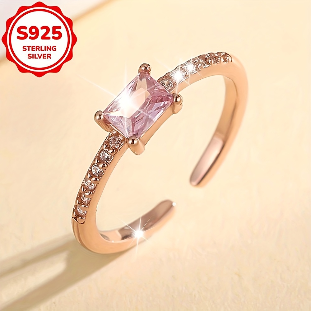 Women's S925 Silver Bling Adjustable Open Toe Ring for Valentine's Day