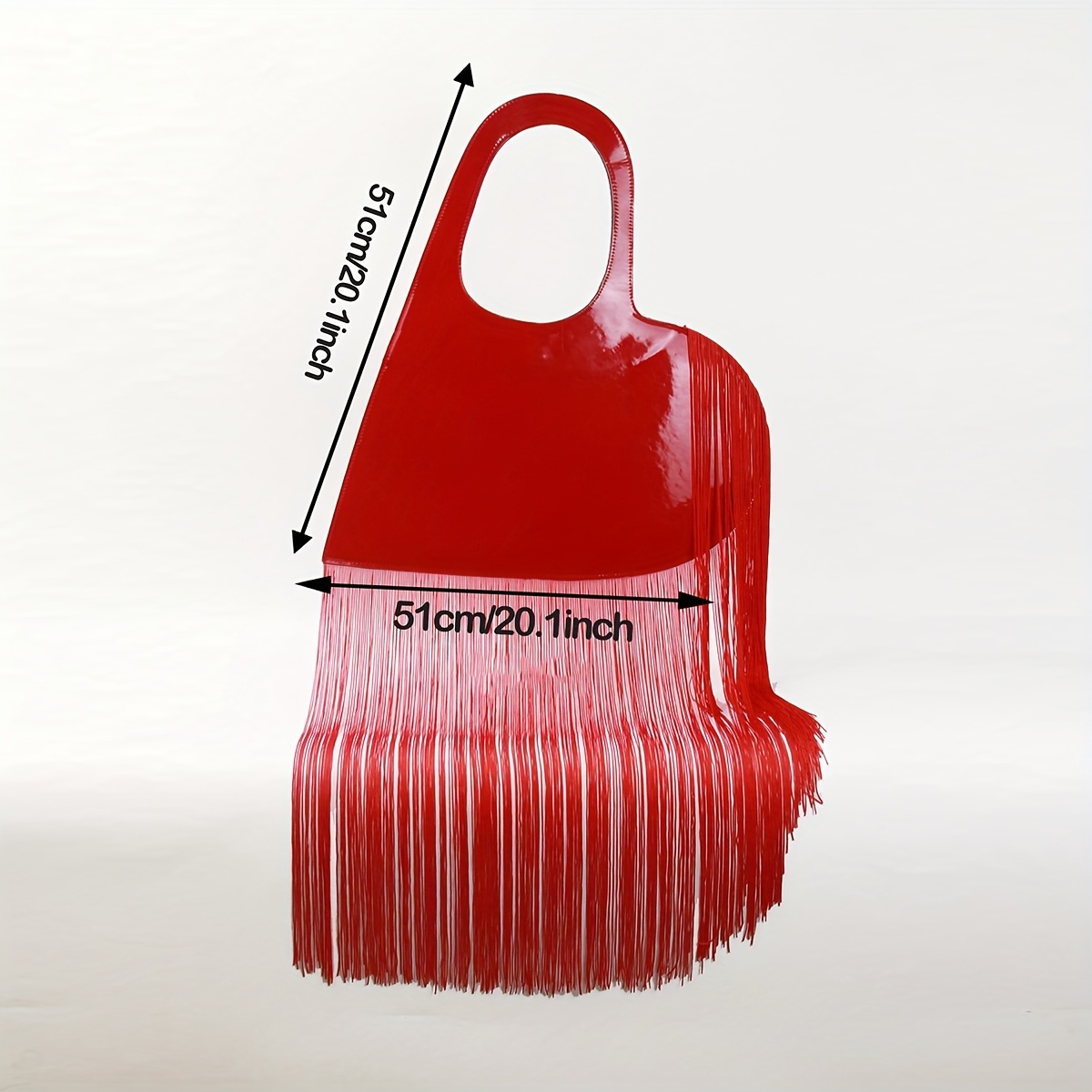 CAMSSOO Women'S Large Heart-Shaped Faux Leather Tote with Ultra-Long Fringe Detail - Stylish Shoulder Hand for Parties, Gatherings & Fashion Events, Fixed Strap Design, Party Hand | Unique | Glossy