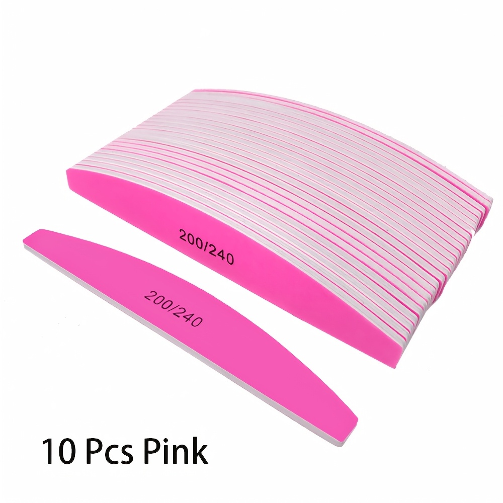 Image of 10 Count 200/240 Grit Nail Files - Double Sided Emery Boards, Reusable Nail Buffing & Manicure Files For Natural/gel/acrylic Nails