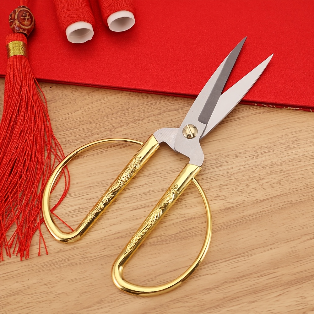 

Elegant Golden-tone Stainless Steel Sewiing Scissors - Embroidery & Tailoring Shears For Fabric Cutting, Crafts & Gardening Tools