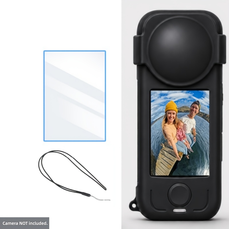 TEMU Outdoor Cycling Vlog Shooting | For X4 Air - Lens And Body Protective Soft Case + Hd Tempered Glass Screen Protector + Portable Anti-loss Neck