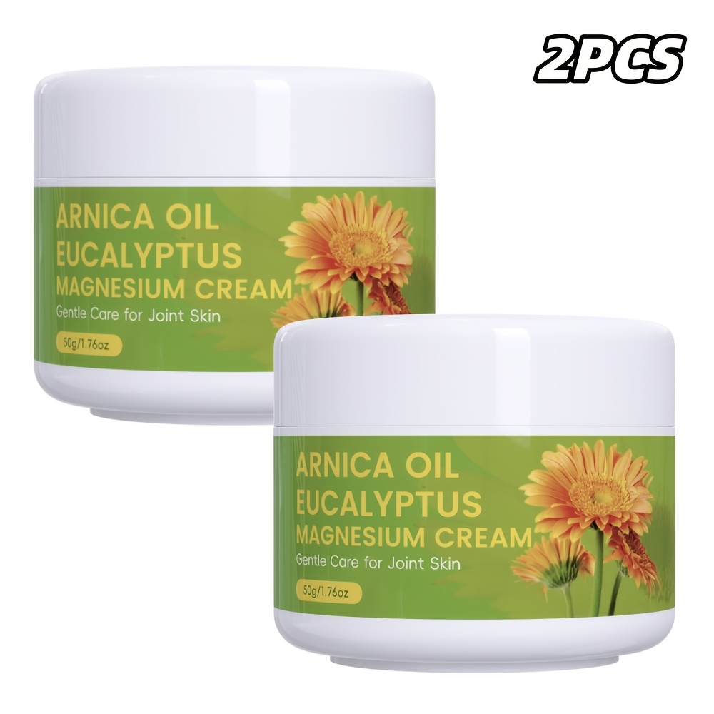 2pcs Arnica Oil Magnesium Cream for Joint Skin Care, Moisturizing Hand & Foot Cream with Eucalyptus, Jojoba, Hyaluronic Acid, Vitamin E, Chamomile, and Lavender, Non-Greasy, Fast-Absorbing, Long-Lasting Hydration for Athletes & Seniors - Image 5