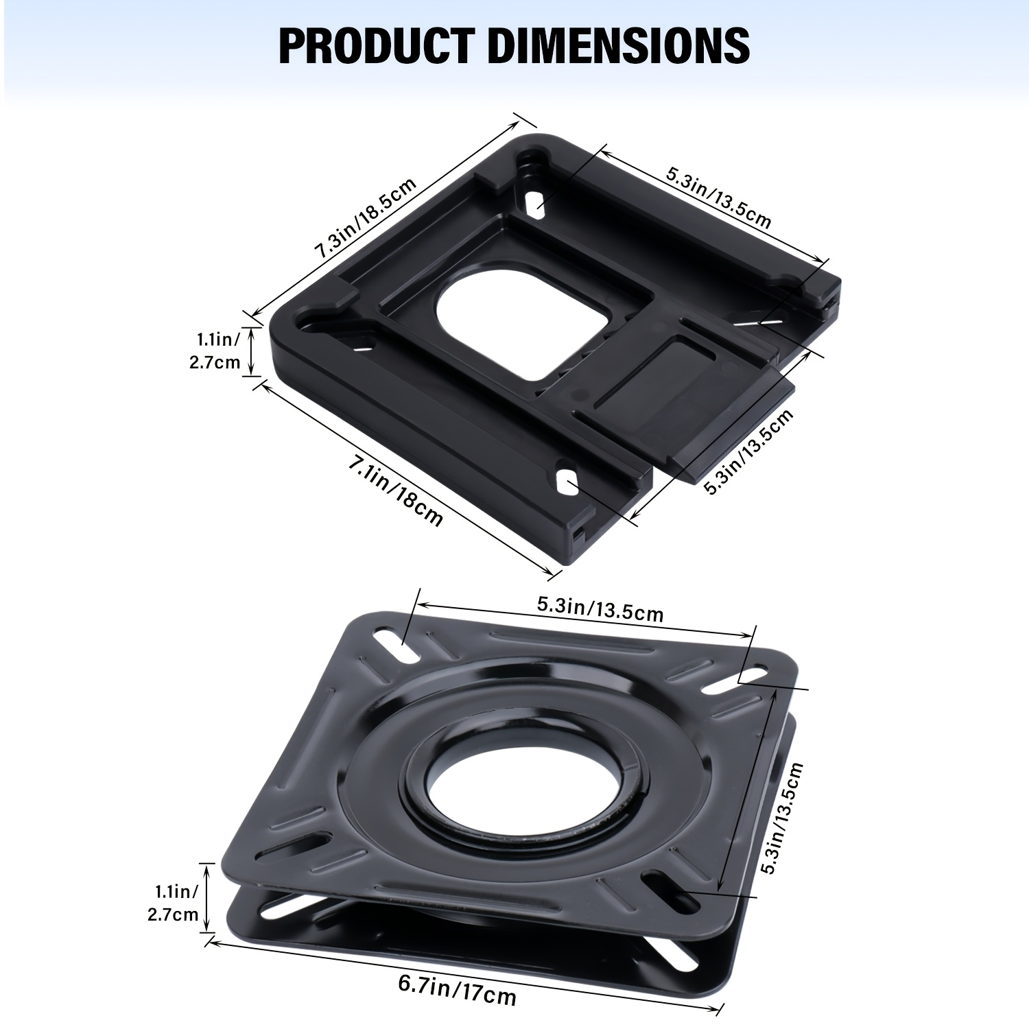 2pcs Marine Seat Swivel Base, Quick-Release Detachable Bracket